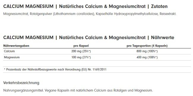 ProFuel CALCIUM & MAGNESIUM 120 Kaps. – Bild 2