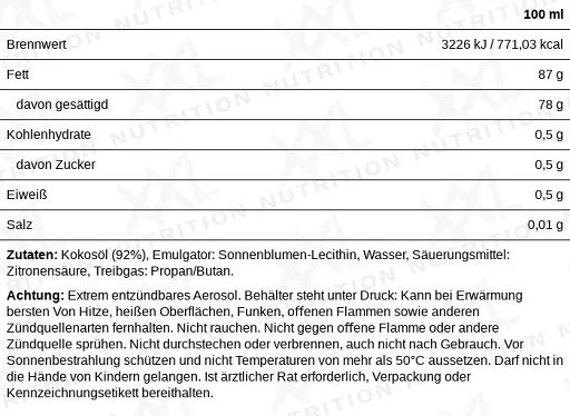 XXL Nutrition Perfect Cooking Spray 200ml – Bild 2