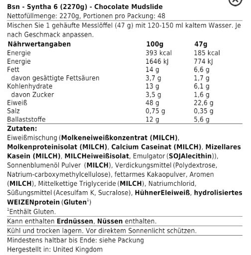 BSN Syntha-6 2,26kg – Bild 3