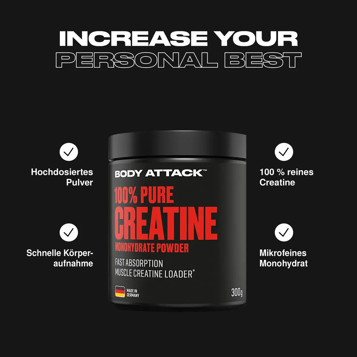 Body Attack Lipo 100 Hardcore + Pure Creatine 300g AKTION – Bild 2