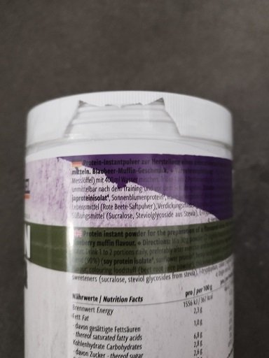 DAMAGED WHEY ProFuel V-PROTEIN vegan 4K blend 750g Blueberry Muffin -> DECKEL SEITL. BESCHÄDIGT